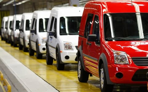 Ford's Transit Connect vans roll off the production line - Credit: Reuters