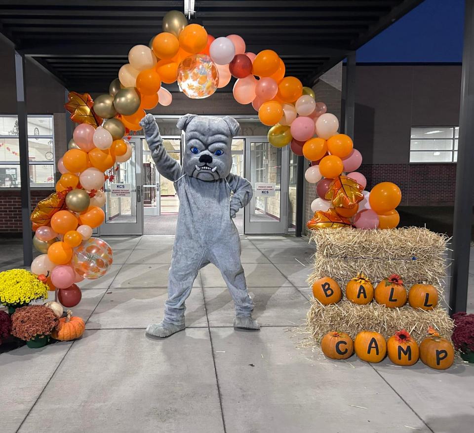 Bones the Bulldog mascot, seen here at the 2019 Fall Carnival, is sure to make an appearance at the Ball Camp Elementary School Spring Fling scheduled April 14.