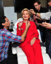 <p>The pop princess went all out for Kate Hudson’s annual Halloween bash on Friday night when she dressed as Democratic presidential candidate Hillary Clinton. Perry, who has made it clear she’s with her, shared this photo of her prepping for the festivities: “Having a little pre party before I take office,”she cracked on Instagram. “#IMWITHME.” (Photo: <a rel="nofollow noopener" href="https://www.instagram.com/p/BMIzQ8TgsZH/" target="_blank" data-ylk="slk:Instagram;elm:context_link;itc:0;sec:content-canvas" class="link ">Instagram</a>) </p>