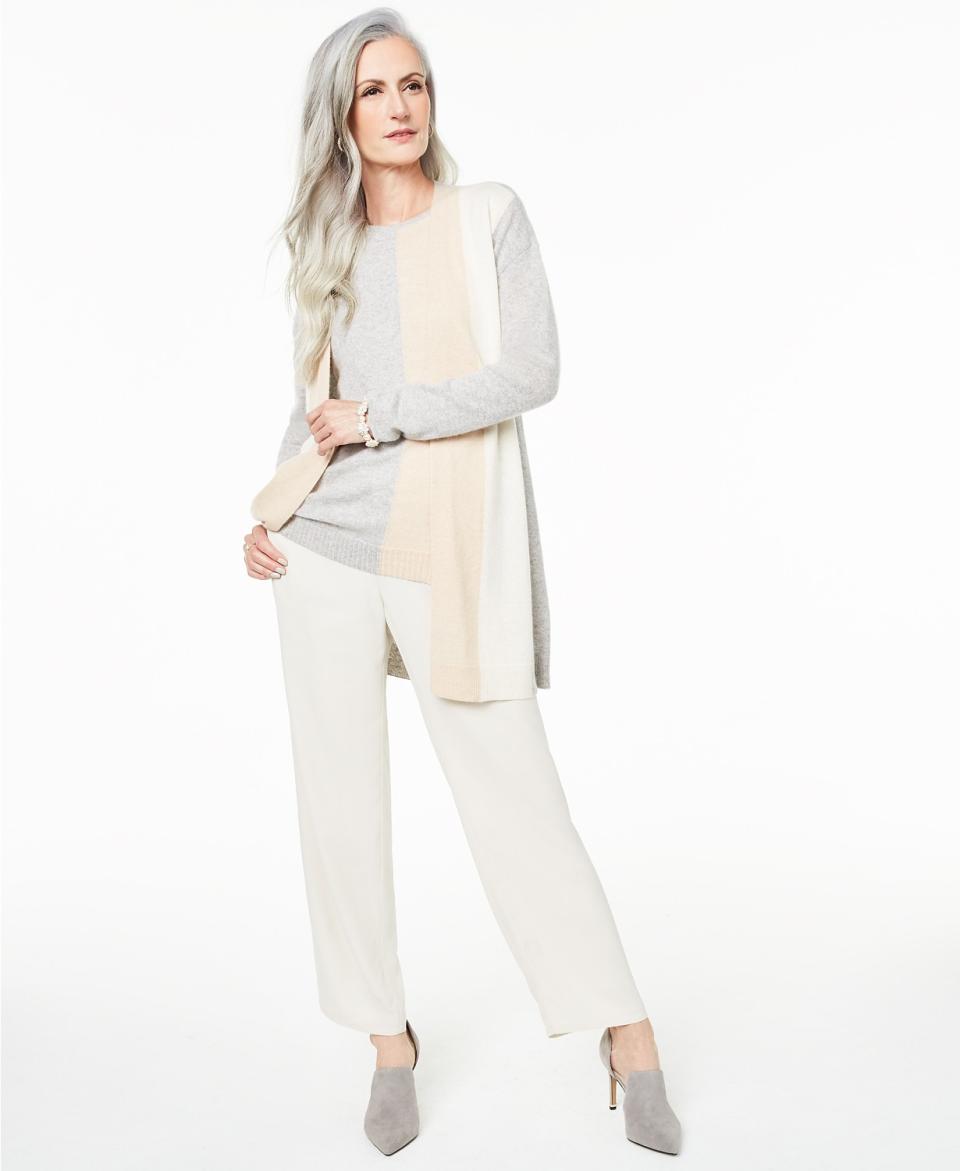 Colorblocked Cashmere Cardigan. (Photo: Macy's)