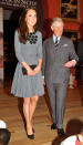 <p>The Duchess donned a chic grey dress by Orla Kiely for a charity visit. </p><p><i>[Photo: PA]</i></p>