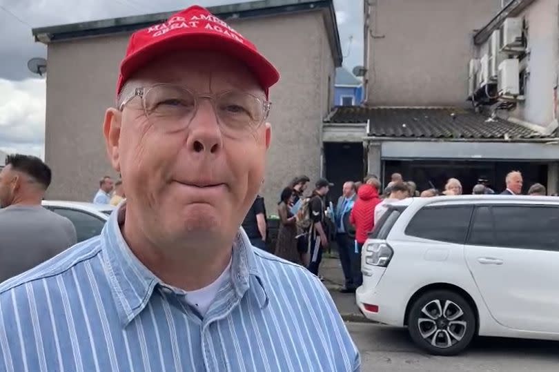 Reform member Terry Donegan outside the Gurnos club