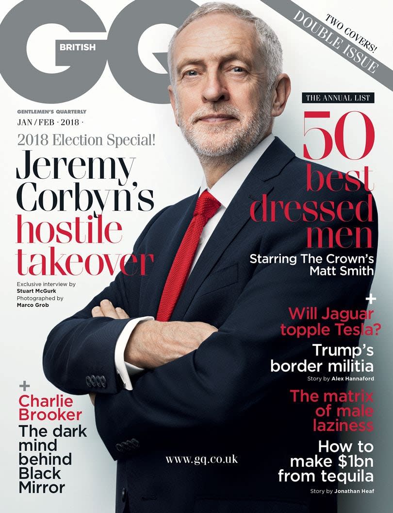 Jeremy Corbyn appears on the cover of the new Jan/Feb issue of GQ magazine (GQ/Condé Nast/Marco Grob)