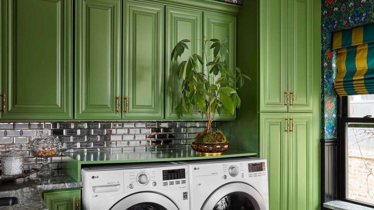  a green laundry room 