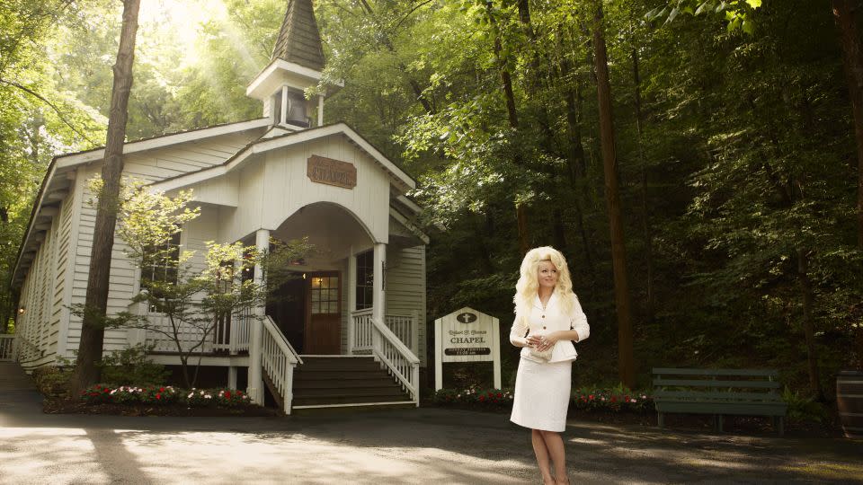 Hawkins first traveled to Dollywood following the funeral of a close friend in the US, and she felt a particular emotional connection to the chapel on the park grounds. - Alice Hawkins/Courtesy Baron Books