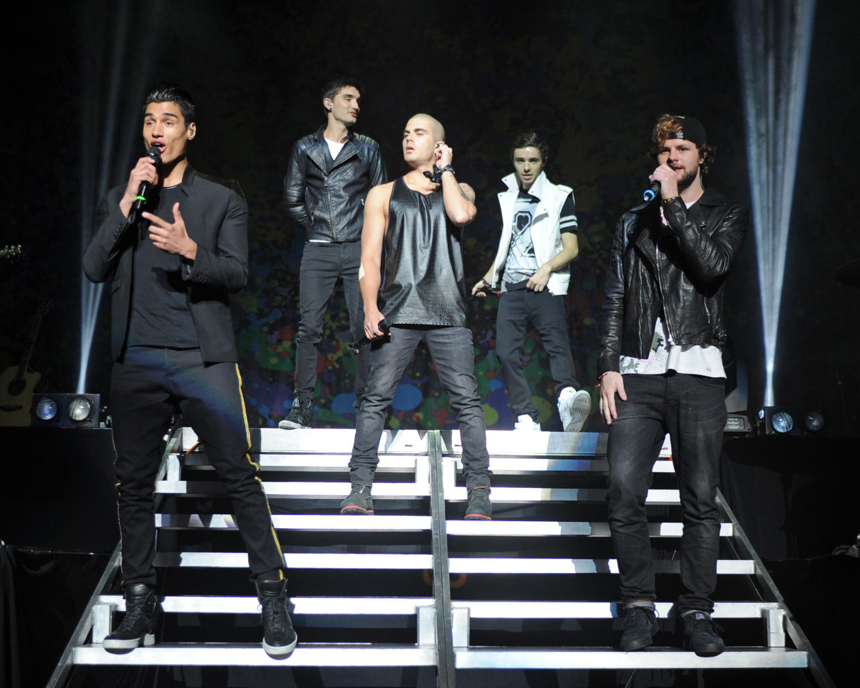 Max George (centre) is excited at the prospect of The Wanted reforming to perform together again. (Larry Marano/Getty Images)