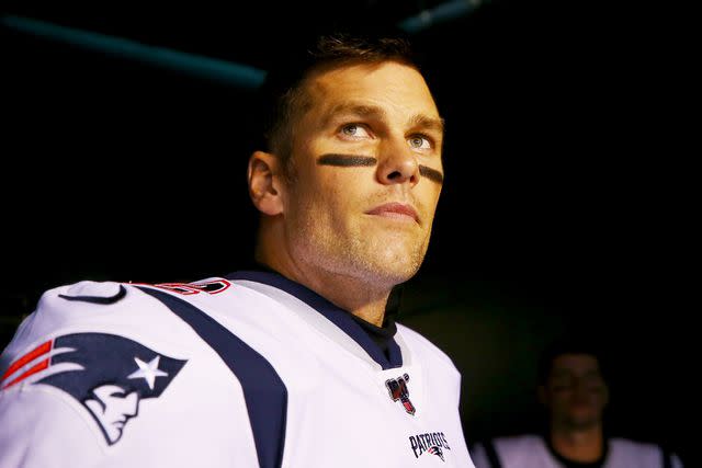 <p>Mitchell Leff/Getty</p> Tom Brady before a game on November 17, 2019