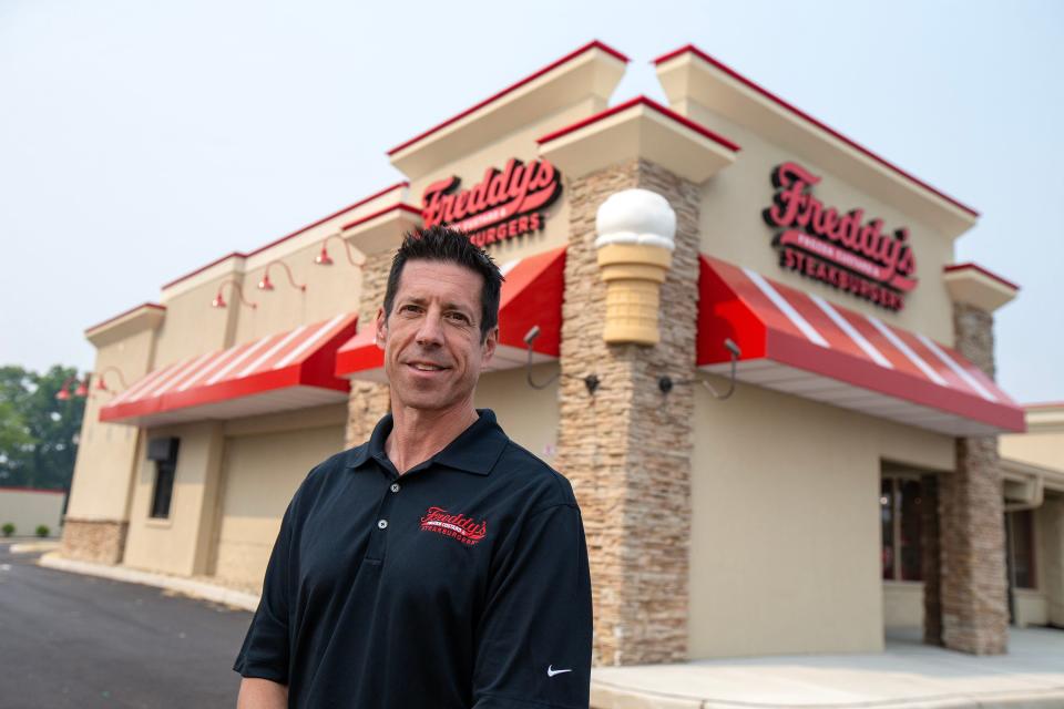 Edward Abramson, franchisee, prepares to open the first Freddy's Frozen Custard & Steakburgers at the Jersey Shore in Toms River, NJ Thursday June 8, 2023. 