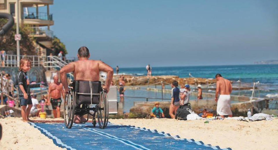 Kate Swain said a beach mat at Bondi Beach would allow wheelchair users to enjoy the iconic Sydney location like everyone else. Image: Accessible Beaches Australia.