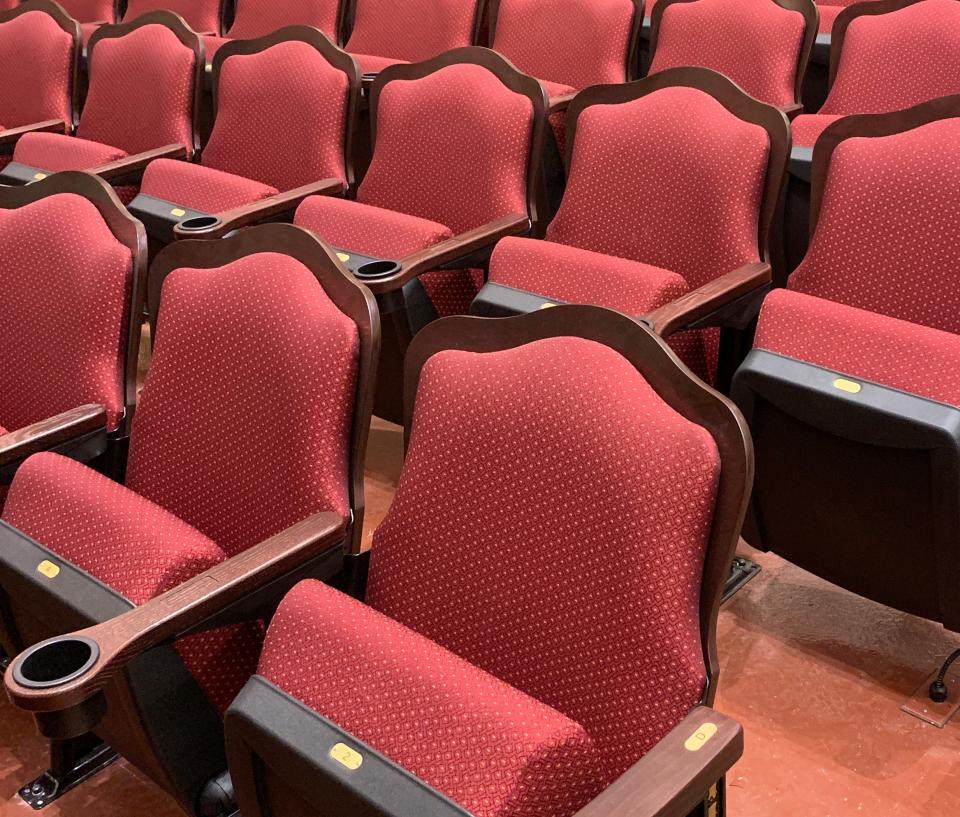 Seats inside Capitol Civic Centre in downtown Manitowoc.