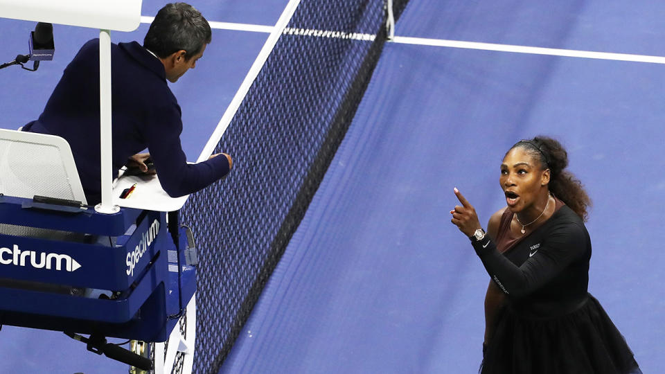 Chair umpire Carlos Ramos, pictured arguing with Serena Williams at the 2018 US Open, will not officiate any matches played by the Williams sisters.