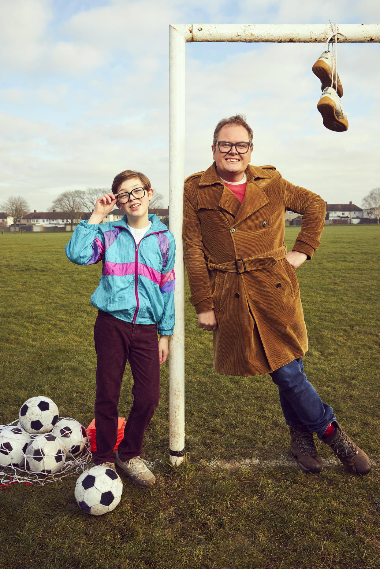 From Baby Cow Productions

Changing Ends on ITVX

Pictured: Young Alan [Oliver Savell] and Alan Carr.

This photograph is (C) Baby Cow Productions and can only be reproduced for editorial purposes directly in connection with the programme or event mentioned above, or ITV plc. This photograph must not be manipulated [excluding basic cropping] in a manner which alters the visual appearance of the person photographed deemed detrimental or inappropriate by ITV plc Picture Desk.  This photograph must not be syndicated to any other company, publication or website, or permanently archived, without the express written permission of ITV Picture Desk. Full Terms and conditions are available on the website www.itv.com/presscentre/itvpictures/terms

For further information please contact:
james.hilder@itv.com