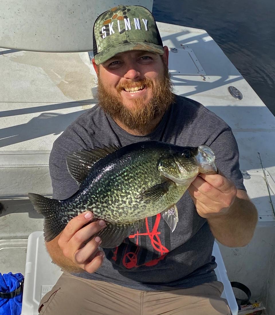 Nicholas Whitten of Lakeland caught this 2.25-pound speckled perch on a Fearless Jig in Okeechobee gold color while fishing the St. Johns River near Astor this past weekend.