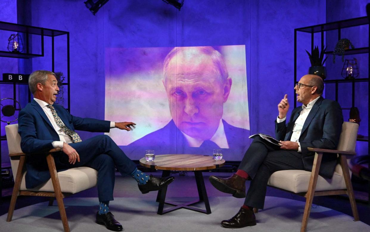 Nigel Farage suggested the West provoked Russia's invasion of Ukraine in a BBC interview with Nick Robinson