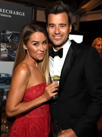 <p>Sarah Morris/Getty</p> Lauren Conrad and William Tell at the Baby2Baby 10-Year Gala in 2021.