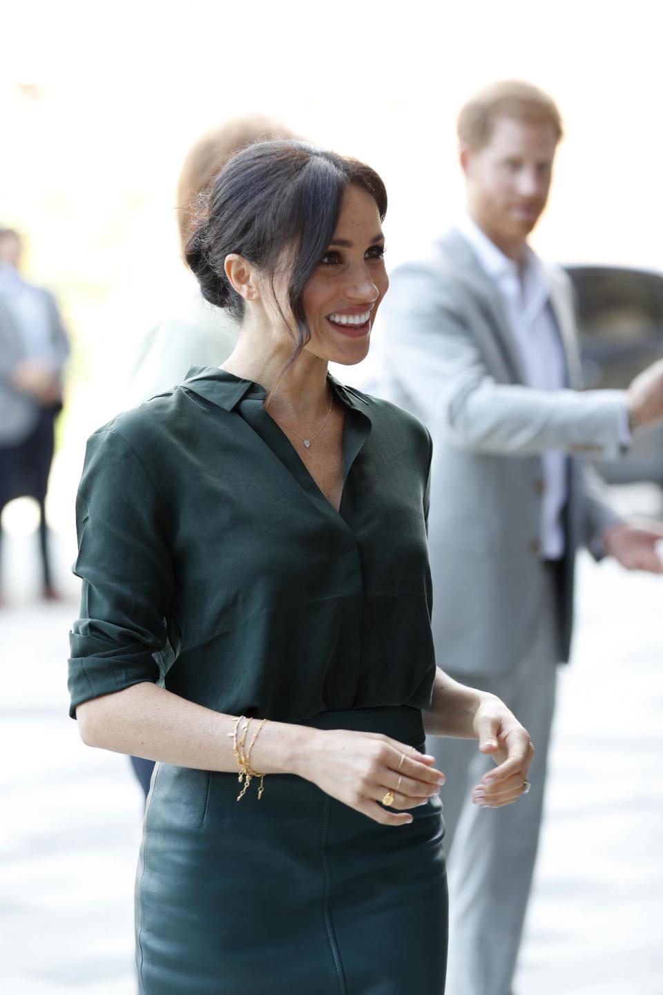 Meghan Markle wearing Missoma bracelets and a signet ring by the brand (Getty Images)