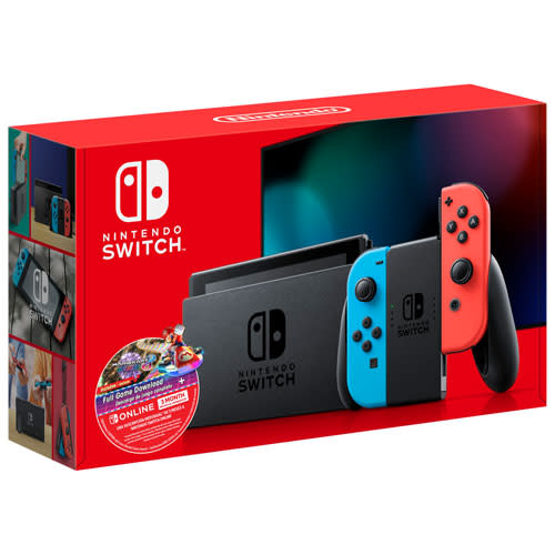 Nintendo Switch Mario Kart 8 Deluxe Bundle with 3-Month Online Membership. Image via Best Buy Canada.