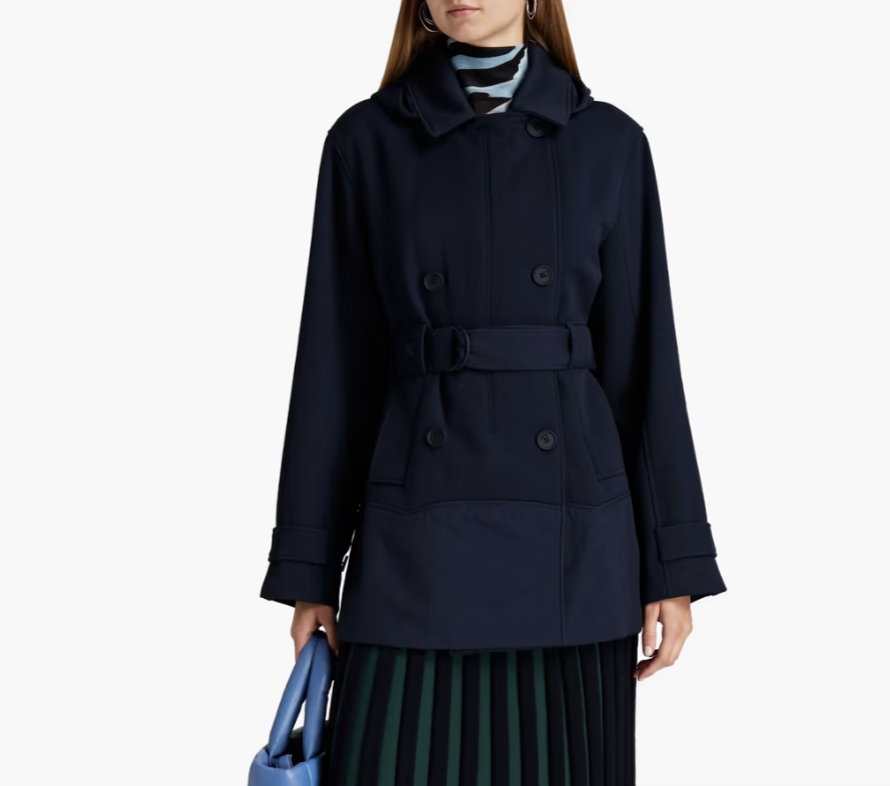 Kenzo Shell-trimmed wool-blend twill hooded coat. (PHOTO: The Outnet)