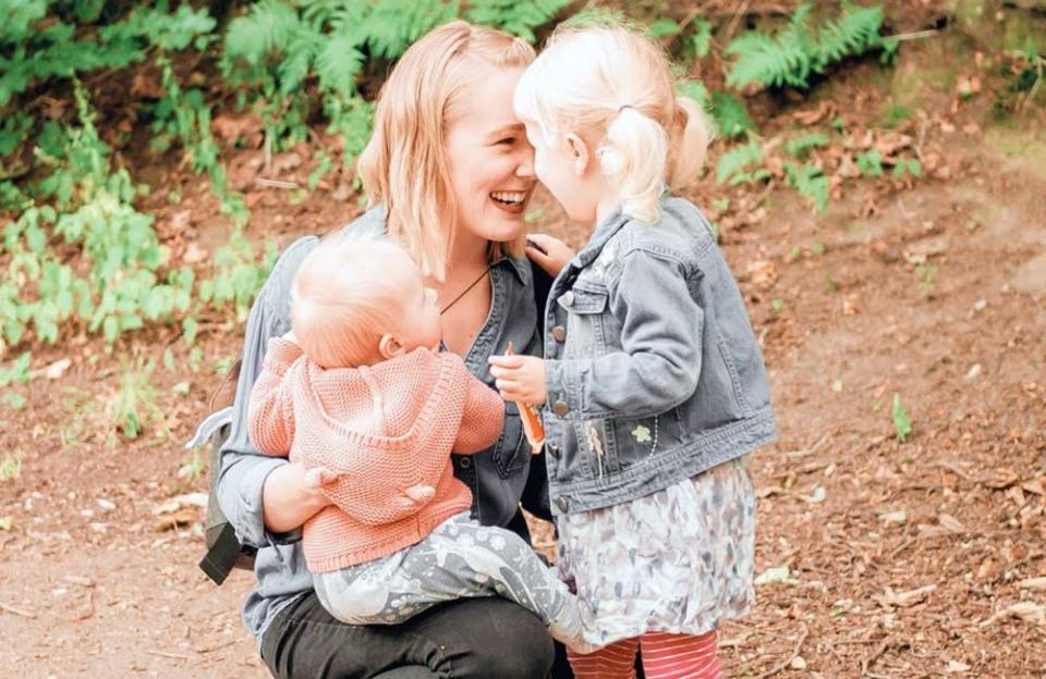 The mum-of-two says she has never been happier than she is now, pictured with her children. (Gabriela's Photography/Caters)