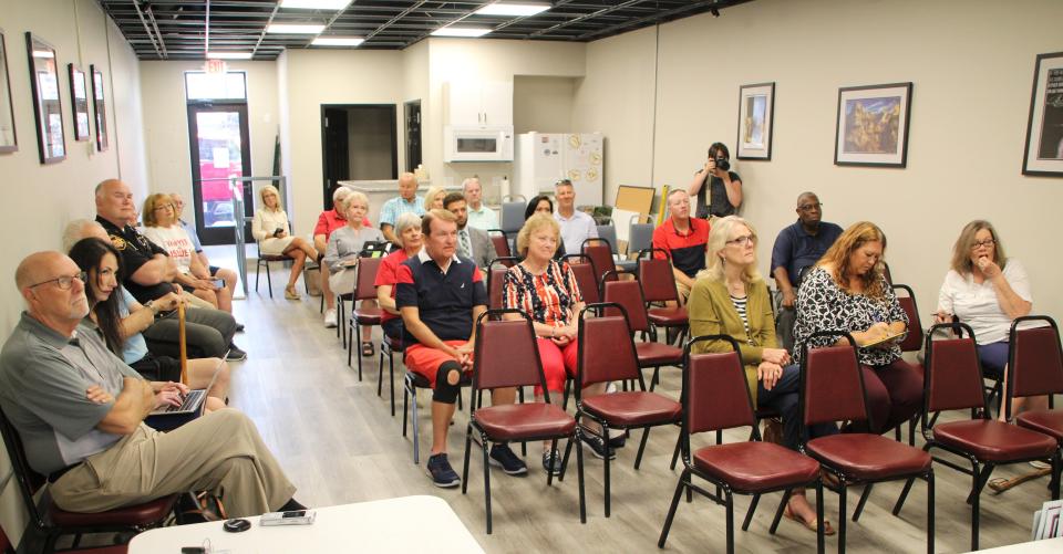 Marion County Republican Party members gathered to hear from Ohio Right to Life President Mike Gonidakis during a "Vote Yes on Issue 1" rally on Thursday, July 13, 2023, at the local GOP headquarters in Marion.