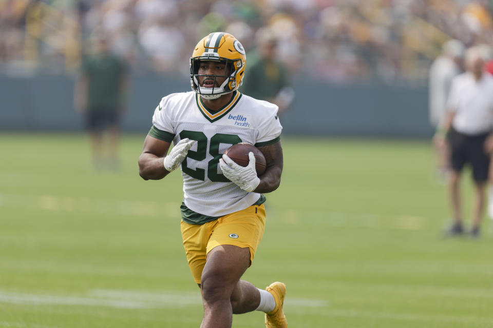 Green Bay Packers' running back AJ Dillon 