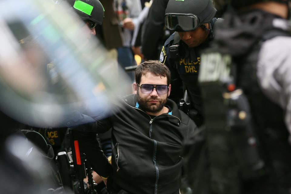 The first arrest of the day during protest in Portland yesterday.&nbsp;