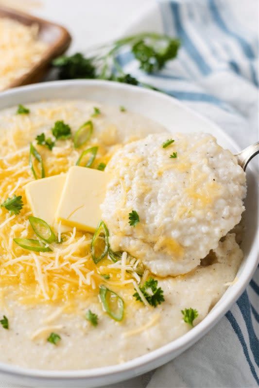 <p>Black People's Recipes</p><p>These creamy Southern-Style Smoked Gouda Grits taste like brunch after Sunday service. They take about 20 minutes to prepare and have just a handful of ingredients.</p><p><strong>Get the recipe: <a href="https://blackpeoplesrecipes.com/southern-style-smoked-gouda-grits/" rel="nofollow noopener" target="_blank" data-ylk="slk:Southern-Style Smoked Gouda Grits;elm:context_link;itc:0;sec:content-canvas" class="link ">Southern-Style Smoked Gouda Grits</a></strong></p><p><strong>Related: <a href="https://www.yahoo.com/lifestyle/32-easy-easter-appetizer-ideas-011611816.html" data-ylk="slk:Easy Easter Appetizers;elm:context_link;itc:0;sec:content-canvas;outcm:mb_qualified_link;_E:mb_qualified_link;ct:story;" class="link  yahoo-link">Easy Easter Appetizers</a></strong></p>