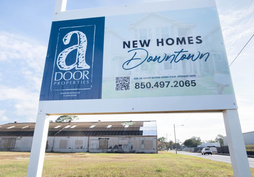 The land along West Main Street between in South G and H Streets in downtown Pensacola on Wednesday, Dec. 7, 2022.  The Pensacola-based aDoor Properties is looking to develop a 32-unit for-rent townhome development on this property.