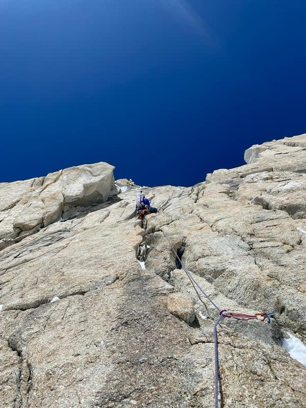 <span class="article__caption">Cornell climbs techy granite on the upper third of the <em>Slovak Direct</em>. </span> (Photo: Jackson Marvell)