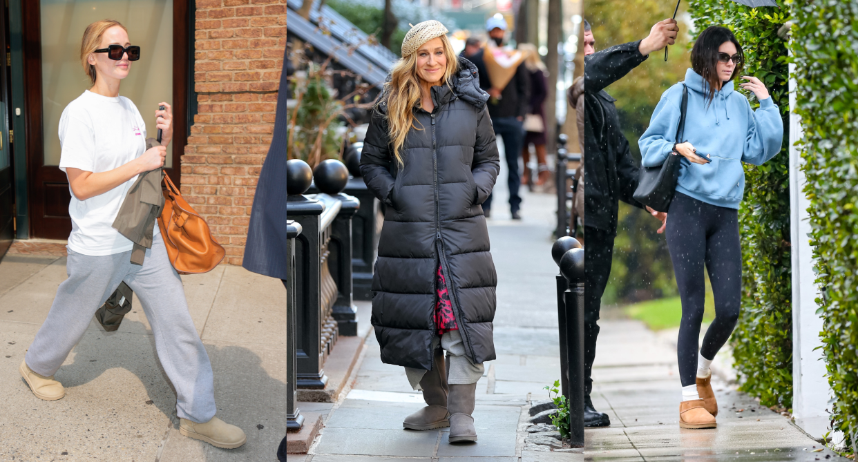 slippers, ugg boot dupe, ugg Disquette dupe amazon, jennifer lawrence wearing ugg boots, sarah jessica parker wearing ugg boots, kendall jenner wearing ugg boots, 