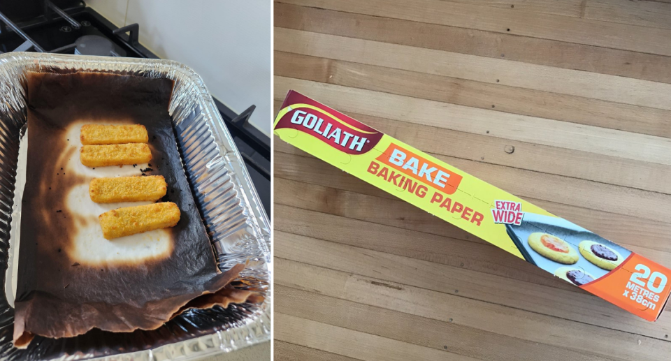Concerns have been raised over the safety and performance of Aldi's Goliath baking paper. Photo: Facebook/Aldi Mums