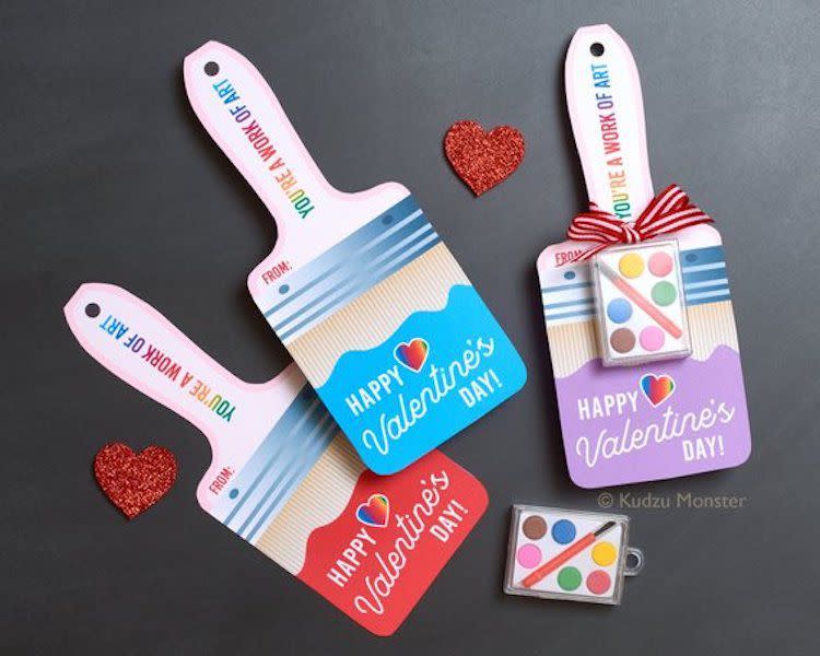 Paintbrush Valentine's Day Cards