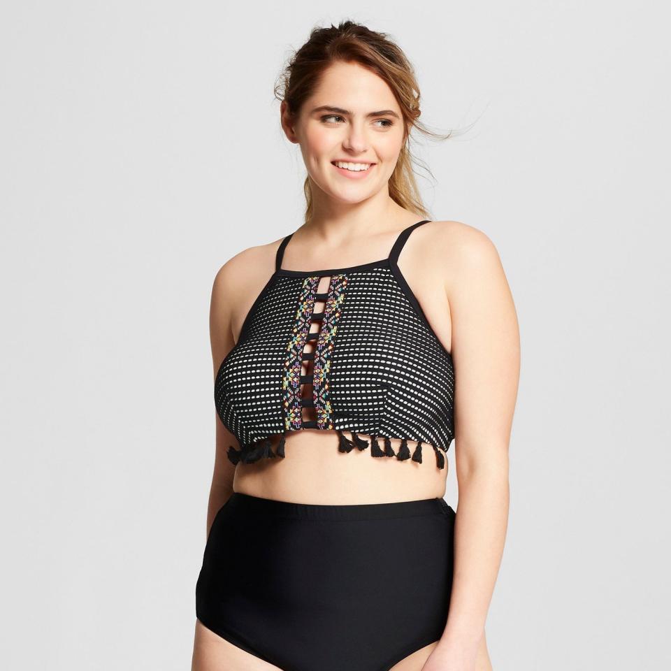 Get it <a href="https://www.target.com/p/costa-del-sol-women-s-plus-size-crochet-tassel-high-neck-bikini-top/-/A-53083826#lnk=sametab" target="_blank">here</a>.&nbsp;