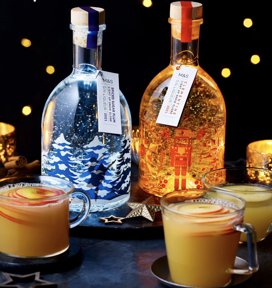 Clementine & Spiced Sugar Plum Light up Snow Globe Gin Liqueur Duo