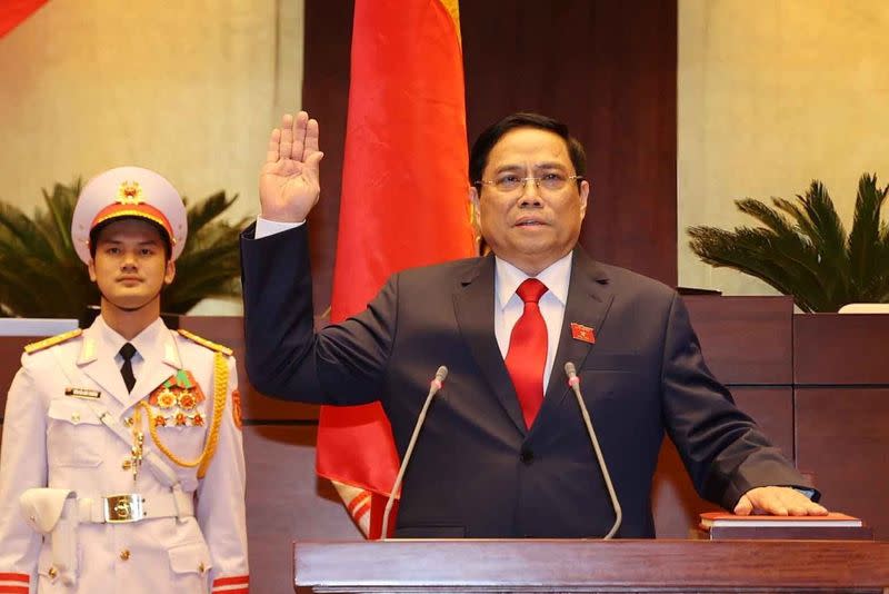 Pham Minh Chinh swears in as Vietnam's Prime Minister at an official ceremony in Hanoi