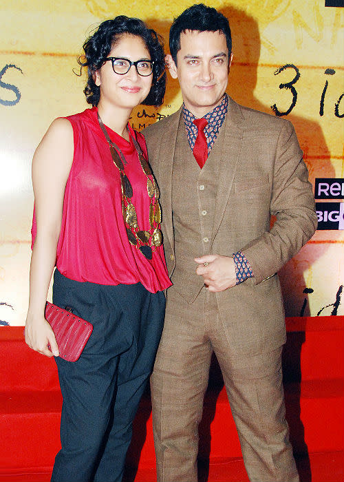 <b>2. Aamir Khan-Kiran Rao</b><br><br>'Mr. Perfectionist' of Bollywood Aamir Khan has also married twice. He was married to his childhood love interest Reena for 15 long years from 1987 to 2002. Reena and Aamir also have two children, Junaid and Ira. Later he married Kiran Rao, the assistant director of his film Lagaan in 2005. Kiran and Aamir have a son- Azad.