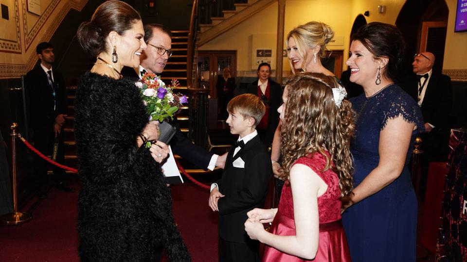 Crown Princess Victoria presented with flowers