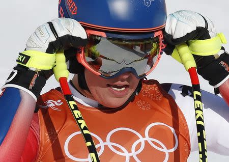 Alpine Skiing - Pyeongchang 2018 Winter Olympics - Women's Downhill Training - Jeongseon Alpine Centre - Pyeongchang, South Korea - February 20, 2018 - Lara Gut of Switzerland trains. REUTERS/Mike Segar