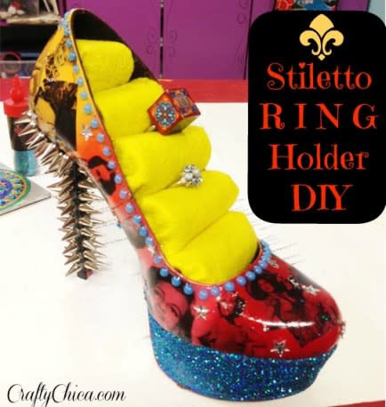 DIY Stiletto Ring Holder by Crafty Chica