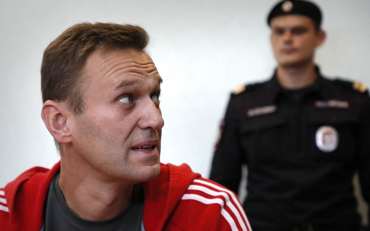 Alexei Navalny at a hearing in Moscow in August 2019 - YURI KOCHETKOV/EPA-EFE/Shutterstock 