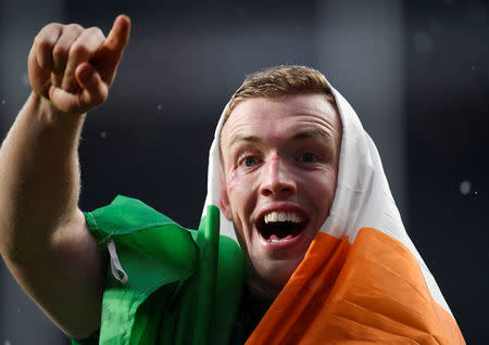 FILE PHOTO - Rugby Union - Six Nations Championship - England vs Ireland - Twickenham Stadium, London, Britain - March 17, 2018 Ireland’s Dan Leavy celebrates at the end of the match REUTERS/Toby Melville