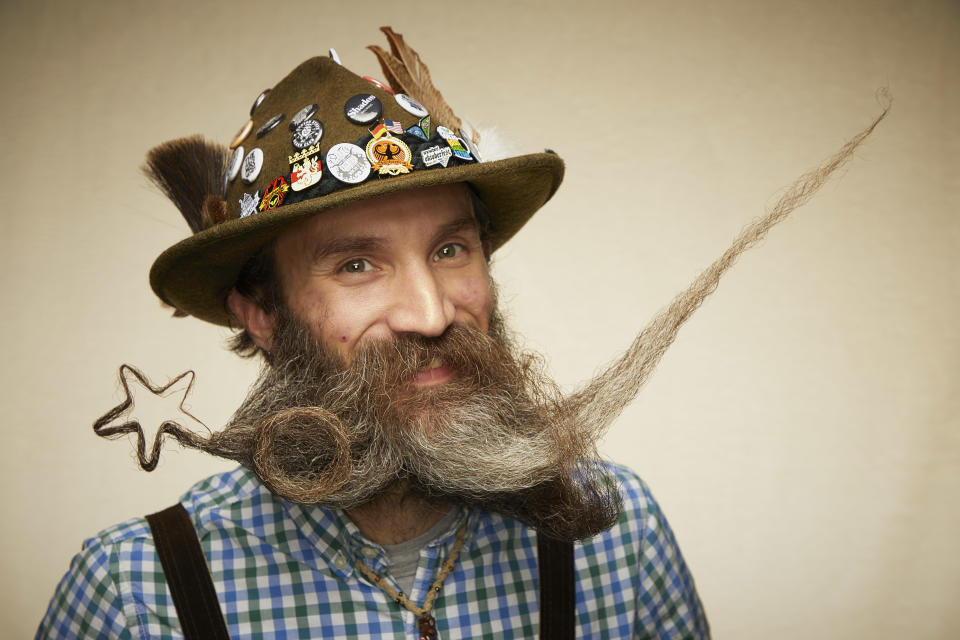 This shooting star themed beard is all sorts of lucky. [Photo: Caters]