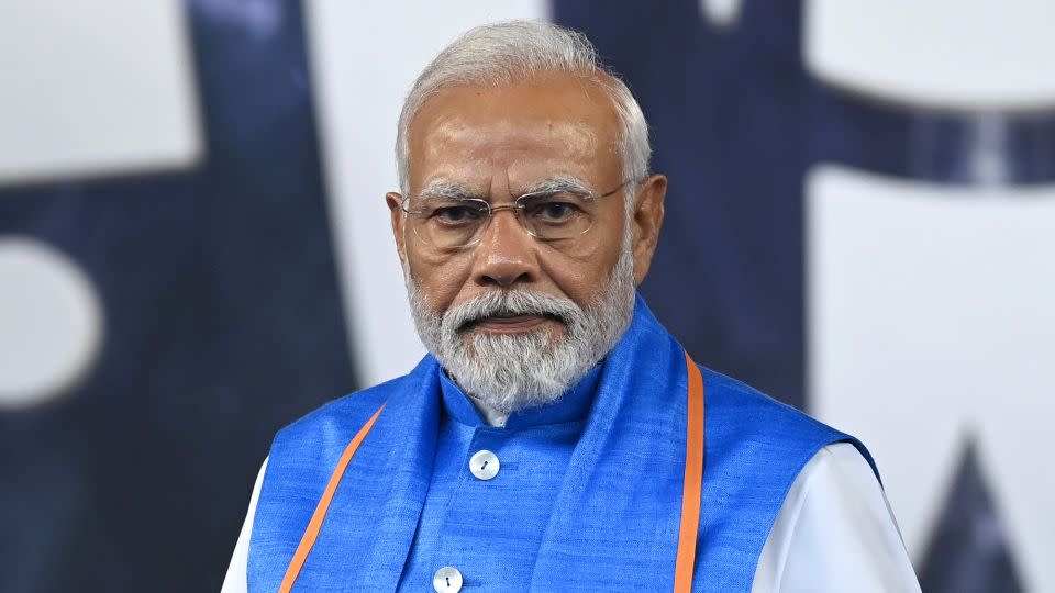 Prime Minister Narendra Modi at the presentations of the ICC Men's Cricket World Cup India on November 19, 2023 in Ahmedabad, India. - Gareth Copley/Getty Images