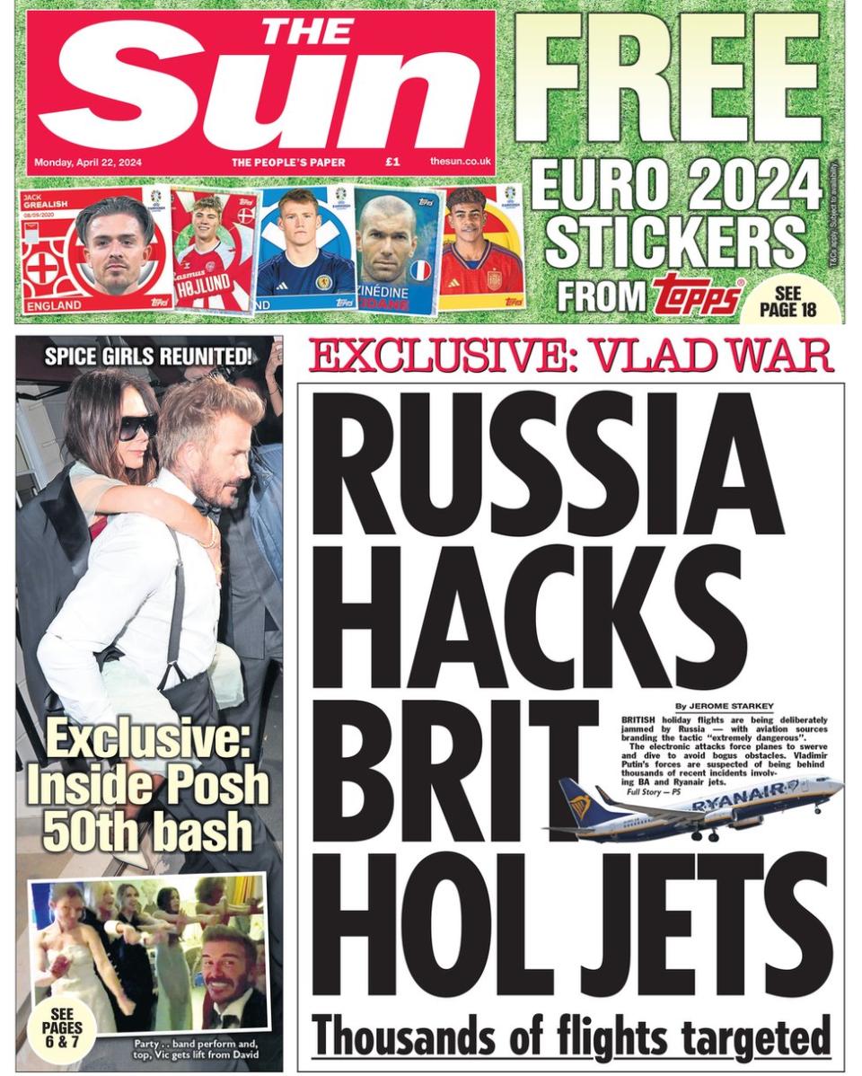 The Sun front page