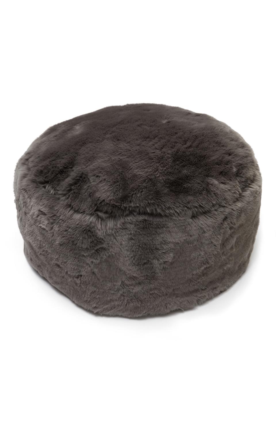 5) Cuddle Up Faux Fur Drum Pouf