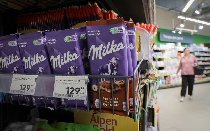 Mondelez International's chocolates are seen in a shop in Saint Petersburg