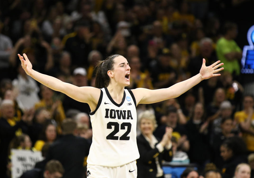Caitlin Clark and the Hawks will meet Colorado in the Sweet 16. (Photo by Matthew Holst/Getty Images)