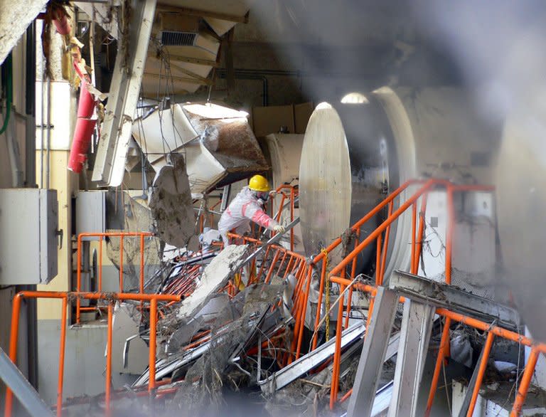 A newly-released picture of the dry cask storage building at Fukushima taken on March 17, 2011