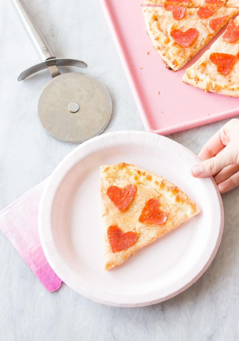 Heart-Shaped Pepperoni Pizza