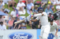 India’s Ajinkya Rahane batting against New Zealand on the second day of the second cricket test in Wellington, New Zealand, Saturday, Feb. 15, 2014.